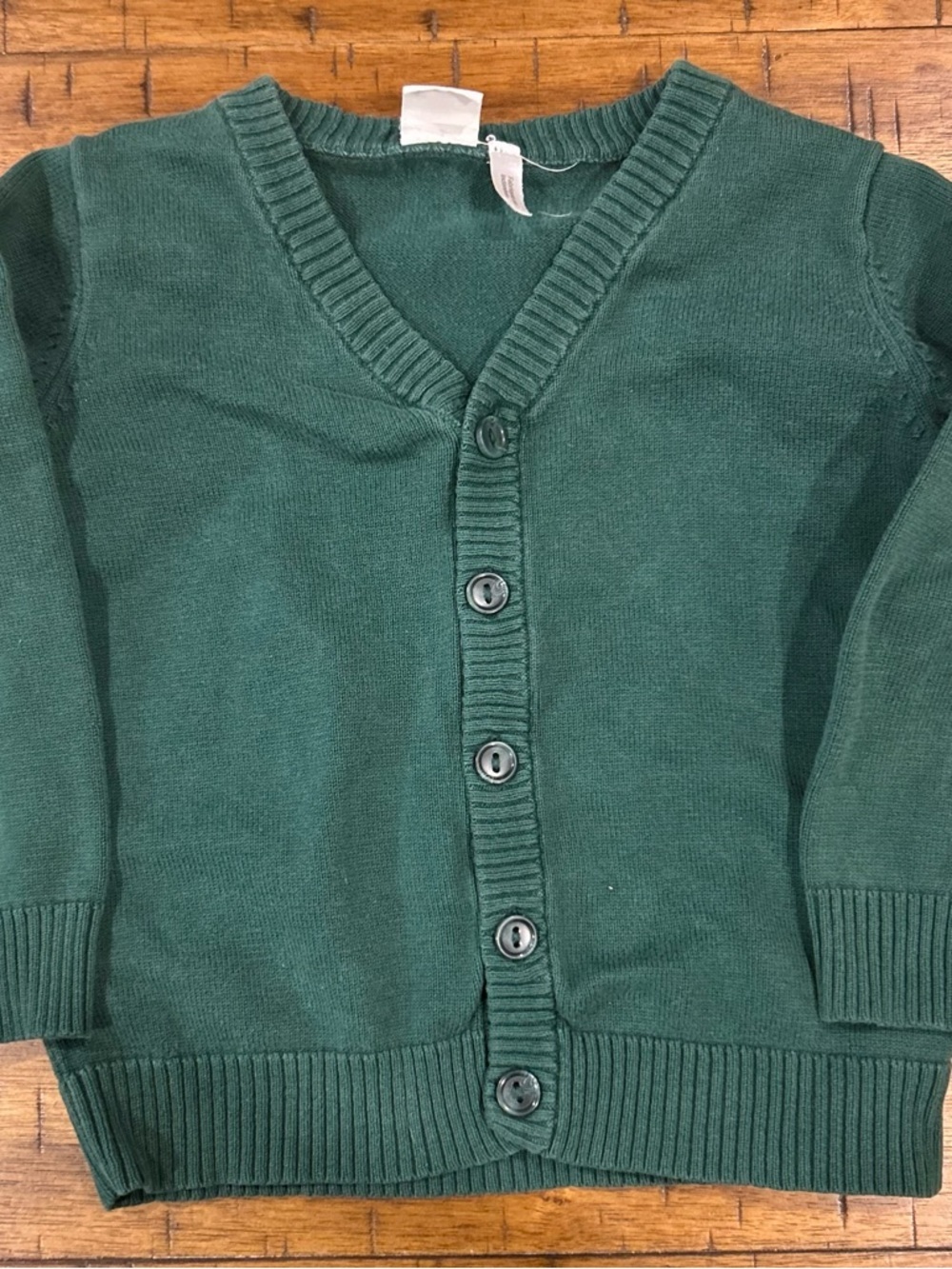 H&M Dark Green Button Up V-Neck Cardigan